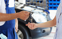 Handing keys to car
